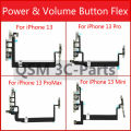 Power Switch on off volume flex Cable with Metal Bracket Assembly For iphone 13 Pro Max Mini. 