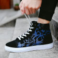 2023 cash on delivery in stock four seasons casual high top sneakers fashion comfortable men's shoes 39 44 black and white black blue black red. 