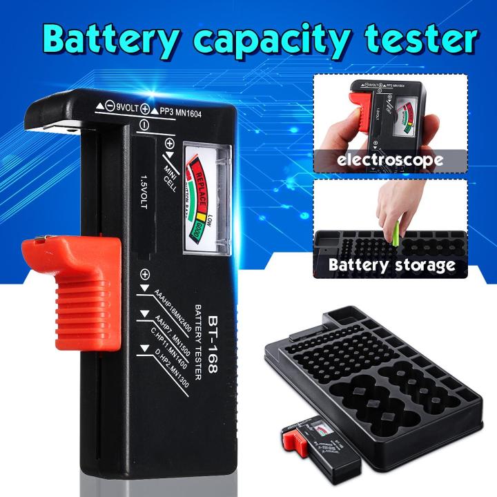 Black power Storage Caddy Box Case Holder Organizer Capacity Tester AA ...