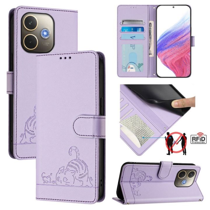 xprmy%20for%20OPPO%20A5%20Pro%204G%20Cartoon%20Cat%20Phone%20Case%20Leather%20Wallet%20Flip%20Cover%20Strap%20-%20Image%204