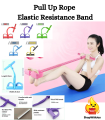 \12304; ShopWithJoy】4 Ropes Pull Rope Elastic Resistance band Exercise Body Home Fiess Sit Up Abdominal Workout Equipment. 