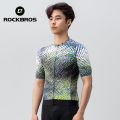 ROCKBROS Qunature Male Cycling Jersey Gradient Phantom Short Sleeve Shirt Co-Branded LOGO Cycling Top 3 Pockets And Smooth YKK Zipper Cycling Wear Sport Clothing. 