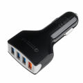 4 Port USB Car Charger Socket Adapter QC 3.0 5V 9V 12V Fast Quick Charge LED - Black. 