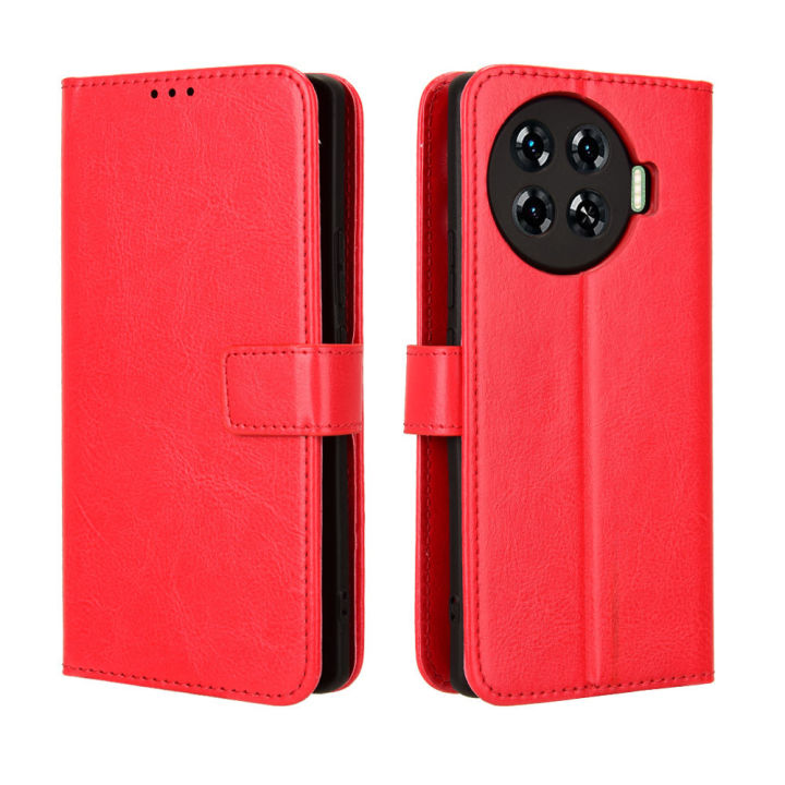 xipare for Tecno Spark 20 Pro Plus 4G case flip phone holder stand casing wallet PU leather back cover