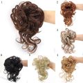 COD Remy Synthetic fluffy curly hair women's elastic wig brown and black hair clip. 