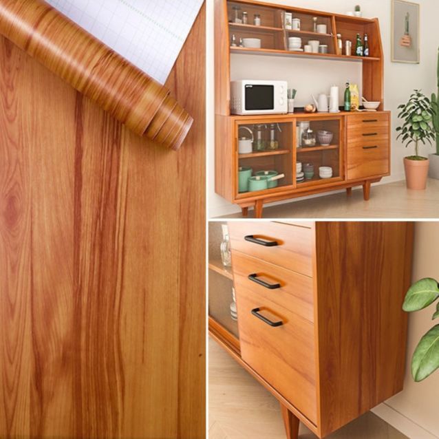 Wooden cabinet sticker waterproof thickened moisture proof door wallpaper oil proof wood table decor