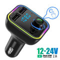 Kebidumei Car Bluetooth 5.0 FM Transmitter PD Type C Dual USB 3.1A Fast Charger Colorful Ambient Light Handsfree MP3 Modulator Player. 