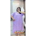 READY STOCK Plus night dress Sleepwear pyjamas ladies cute wer Bu tidur wanita plus size pamas jumbo murah. 