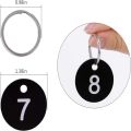 【ZOSR】20 Pack 1-20 Numbers Tags 35mm Black Numbered Keychains Dormitory Keys Office. 