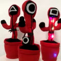 squidgame Electric Squid Game Cactus Super Cute Singing Dancing Plush Puzzle Toy Novelty Gifts for Children. 