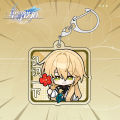 Honkai: Star Rail Game Merch Cute Emoji Acrylic Keychain Double Sided March 7th Dan Heng Bailu Collectbles. 