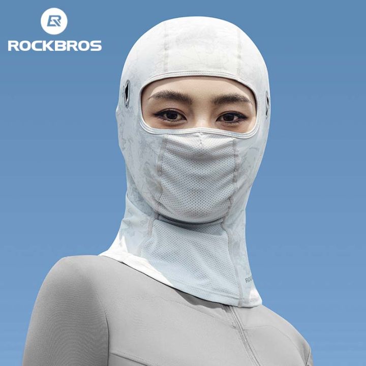 ROCKBROS Color Changing Full Face Mask UPF50+ Ice Silk Balaclava Sun Protection Motorcycle Bicycle Hood Scarf Breathable Headgear