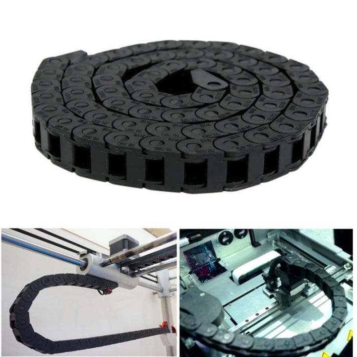 1M Black Long Chic Nylon Cable Drag Chain Computers Wire Carrier for 3D ...