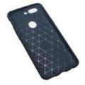 For OnePlus 5T Shockproof Carbon Fiber Soft Rubber Case TPU Cover Anti scratch Navy. 