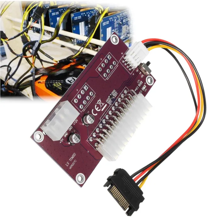 PC Desktop ATX Computers 24Pin Dual PSU Power Supply Sync Starter ...