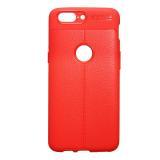 TPU Leather Phone Cover Case Full Rear Back Protector For Oneplus 5T For 1+ 5T Red - Red (red)