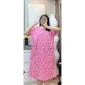 READY STOCK Plus night dress Sleepwear pyjamas ladies cute wer Bu tidur wanita plus size pamas jumbo murah. 
