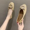 IZXX High quality Fashion korean doll on sale Platform Slip On Shoes low cut flat pointed rubber women PU Leather Work ladies Lazy office shoes for woman original brand latest 2023 new style #D4005. 