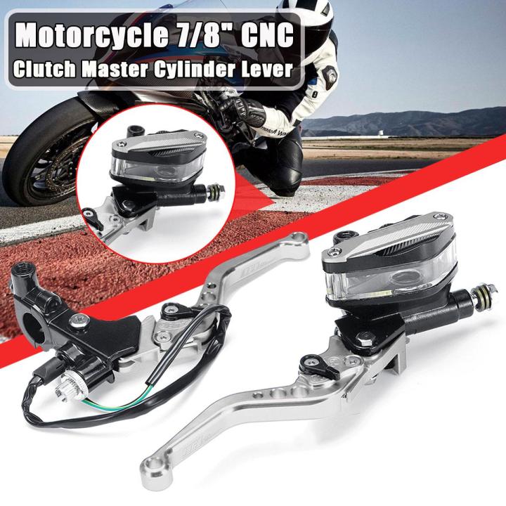 Ducati Motorcycle Clutch Master Cylinders Universal Motorcycle CNC Brake &amp; Clutch Lever Set | 7/8" Handlebar, Black Aluminum, With Reservoir Motorcycle Master Cylinder Lever Set