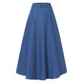 ZANZEA Womens Pleated Button Down Skirts A Line Flare Swing Solid Long Maxi Skirts. 