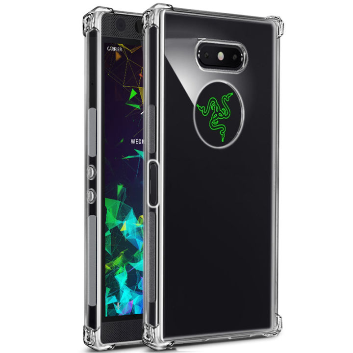 For Razer Phone 2 Flexible Clear Liquid Silicone Gel Anti Yellowing Back Cover with 4 Corners Protection Jelly Case