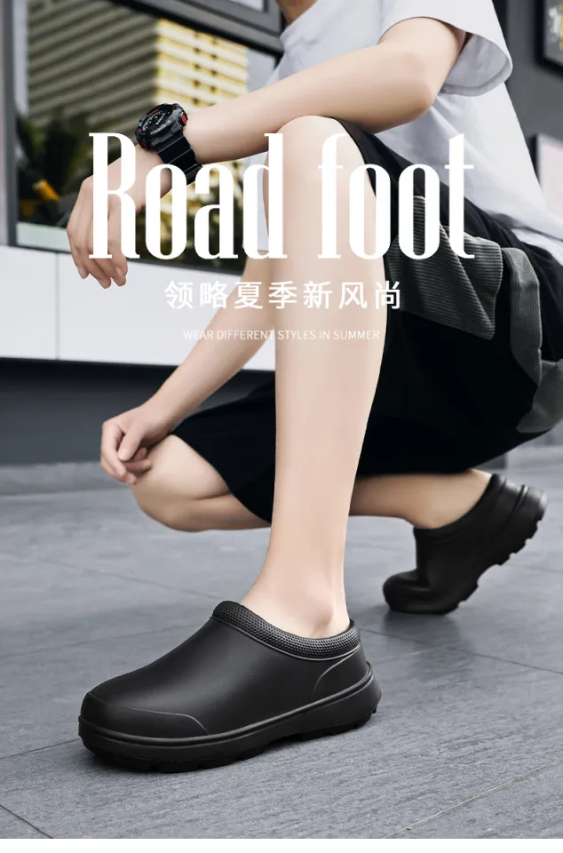 FOOT SOFA】2024 White Chef Shoes for Men Slip on Kitchen Shoes