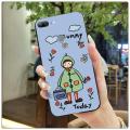 For Redmi Note 7 Back Cover Case Fashion Cartoon girl Square Frame Shockproof Easy Access Camera Lens Protector Phone Cases. 