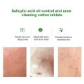 55 pcs Soft Touch Pads Green Salicylic Acid Cotton Sheets Acne Repellent Shrink Pore Removal Blackhead Mask Salicylic acid cotton tablets. 