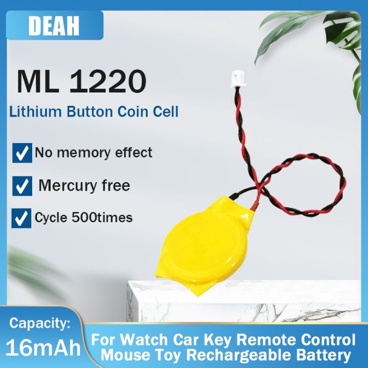 1 4pcs ML1220 ML 3V Lithium Rechargeable Battery 1220 CMOS RTC Coin Cells For Motherboard Alarm Calculator Watch Flashlight