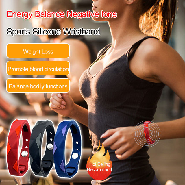 suidi123 Blood Sugar Lowering Outdoor Sports Static Elimination Silicone Bracelet, Wireless Radiation Negative Ion Bracelet
