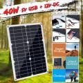 40W 18V New Mono Solar Panel Dual 12V/5V  Universal Serial Bus Monocrystaline Flexible Solar Charger For Car RV Boat Charger -. 
