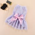\12304; MQQ】Puppy Vertical Striped Butterfly Summer Pet Princess Wedding Dress Cat Skirt Shih Tzu Dog Clothes. 