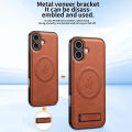 For Infinix Note 40 Pro Case Leather Stand Case Magnetic Cover Mag-safe Charge Shockproof Full Camera Shell Back cover Phone Cases.