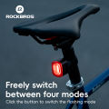ROCKBROS Smart Brake Taillight Same Frequency Induction Bright Seat Post Saddle Mounting Multi-Functional Rear Light Durable Long Battery Life Flashing Back Light Cycling Equipment. 