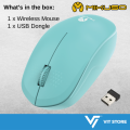 MIKUSO MOS W080 Purple Light Wireless USB Mouse Small Cute Colorful | Portable Office PC Laptop Mice Accessories Pink. 