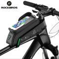 ROCKBROS Front Tube Phone Bicycle Bag Touch Screen Cycling Bike Bag Waterproof Frame Panniers For 5.8/6 Inch bmx Mtb Accessories. 