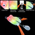 3cm/4.2g Boxed 5Pcs Soft Frog Lure Mini 3D Eyes Soft Plastic Frog Fishing Lure With Sequins Top Water.