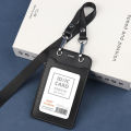 Leather Card Holder for Men and Women Credit Card Badge Holder with Neck Lanyard ID Card Work Certificate Card Holder.