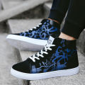 2023 cash on delivery in stock four seasons casual high top sneakers fashion comfortable men's shoes 39 44 black and white black blue black red. 