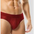 Ice Silk Men's Low-Waist Antibacterial Briefs Summer Thin Mesh Breathable 047. 