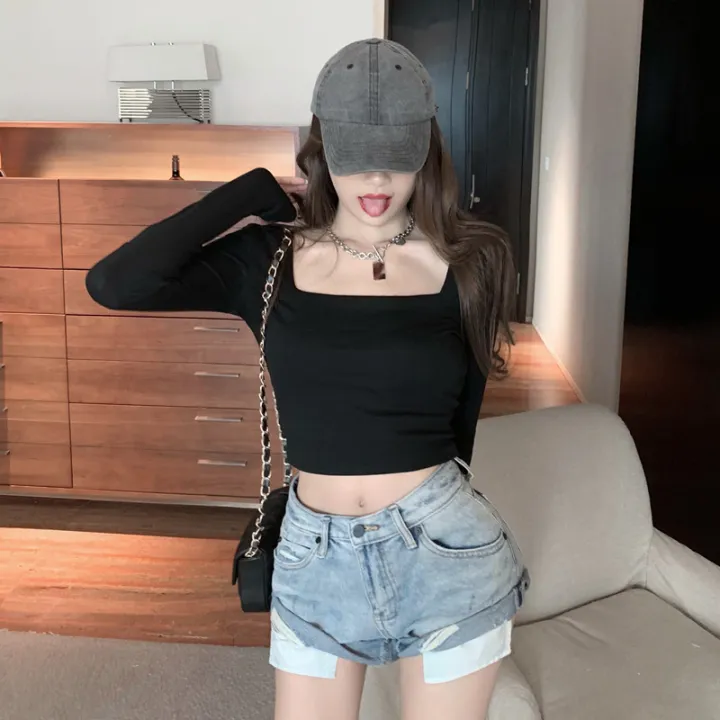 YOCHO%20New%20Fashion%20T%20shirt%20Slim%20Top%20Womens%20Long%20Sleeve%20Square%20Neck%20Women%20Tshirt%20-%20Image%206