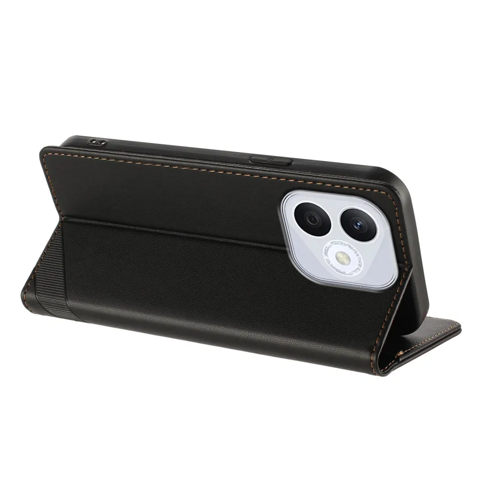 Custodia Honor 400 Lite In Pelle Con Porta Carte E Supporto - Cover Antiurto Flip Folio Rosa Oro, Chiusura Magnetica - 3