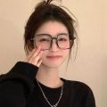 ✠✶♧ Hanbo slip Korean version TR90 square for girls round no makeup trendy face small frame anti blue light myopia glasses Eyeglass Frame Ins High Color Value. 
