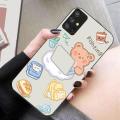 For Samsung Galaxy M51 Back Cover Case Fashion Computer Bear Square Frame Soft Silicone Shockproof Easy Access Camera Lens Protector Phone Cases. 