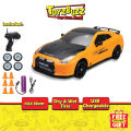 Toyz Buzz 2.4G Remote Control Rally Drift 4WD Racing Car w Led 4 Changeable Tires 6 Obstacle Cones USB Charging Nissan GTR Toyota AE86 SUBARU | Honda NSX RC CAR. 
