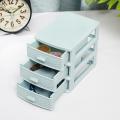 3 Layer Stationery Drawer mini desktop storage box multi-layer cosmetics finishing box office stationery storage box - Three layers of blue. 