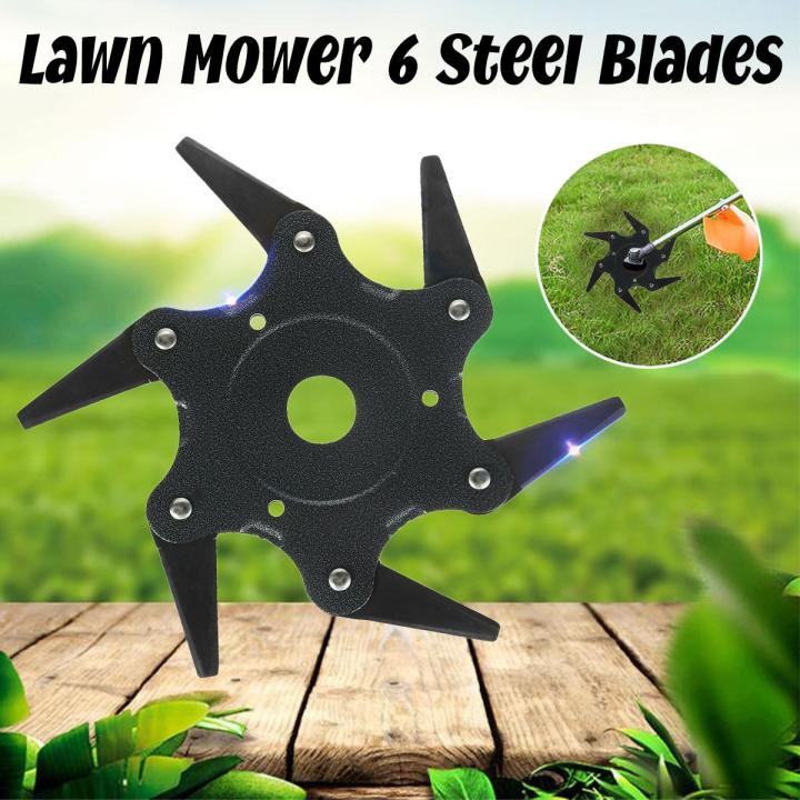 6 Steel Blades Razors 65Mn Lawn Mower Eater Trimmer Head Grass Brush ...