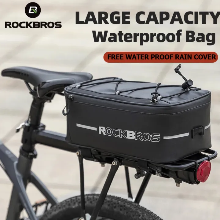 ROCKBROS Bicycle Bags Waterproof 4L Cycling Travel Trunk Bag Seat Saddle Pannier MTB Electric Bike Reflective Luggage Carrier