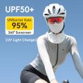 ROCKBROS Color Changing Full Face Mask UPF50+ Ice Silk Balaclava Sun Protection Motorcycle Bicycle Hood Scarf Breathable Headgear. 