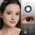\12304; Black&Gray Series】Magister Colored Black Gray 1Pair Beautiful Soft Lens Big Eye Doll Contact Lenses with Case. 